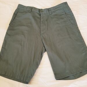 Pacific Blue Mens Size 32 Shorts In Olive Green Cotton Blend